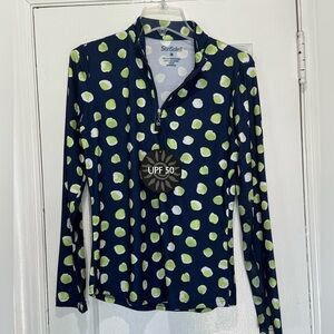 SanSoleil Ladies SolCool Print Long Sleeve Zip Sun Shirt NWT​
